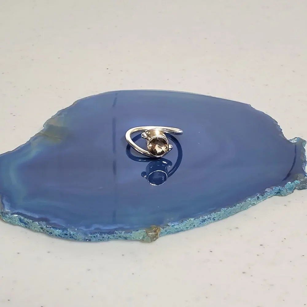 Unbranded .925 Sterling Silver Smoky Quartz Art Deco Ring - Picture 3 of 9